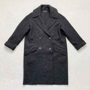 Peruvian Connection Alpaca Wool Double Breasted Overcoat (42" Long), Charcoal